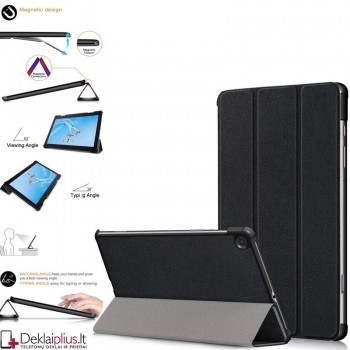 Dirbtinės odos atverčiamas dėklas planšetei - juodas (Samsung Tab S6 Lite 10.4 (P610/P615)-S6 Lite 2022 (P613/P619)-S6 Lite 2024 (P625/SM-P620NZAAEUE)